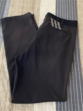 adidas Men's Black Golf Pants with Signature Stripe